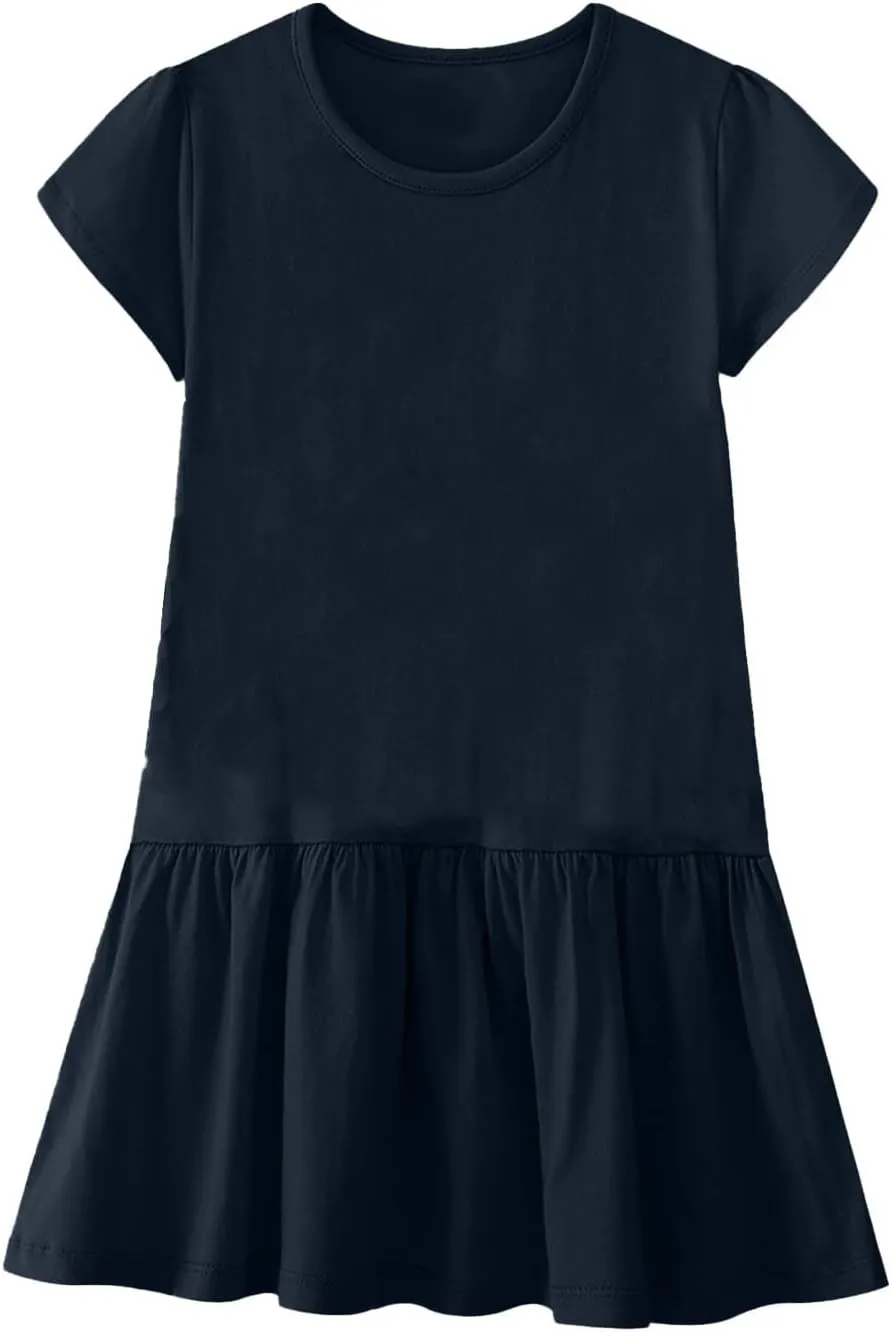 Womens Summer Dresses Casual Cap Sleeve Spring Ruffle Mini Sporty Sweatshirt Trendy Tshirt Dress Vacation Outfit