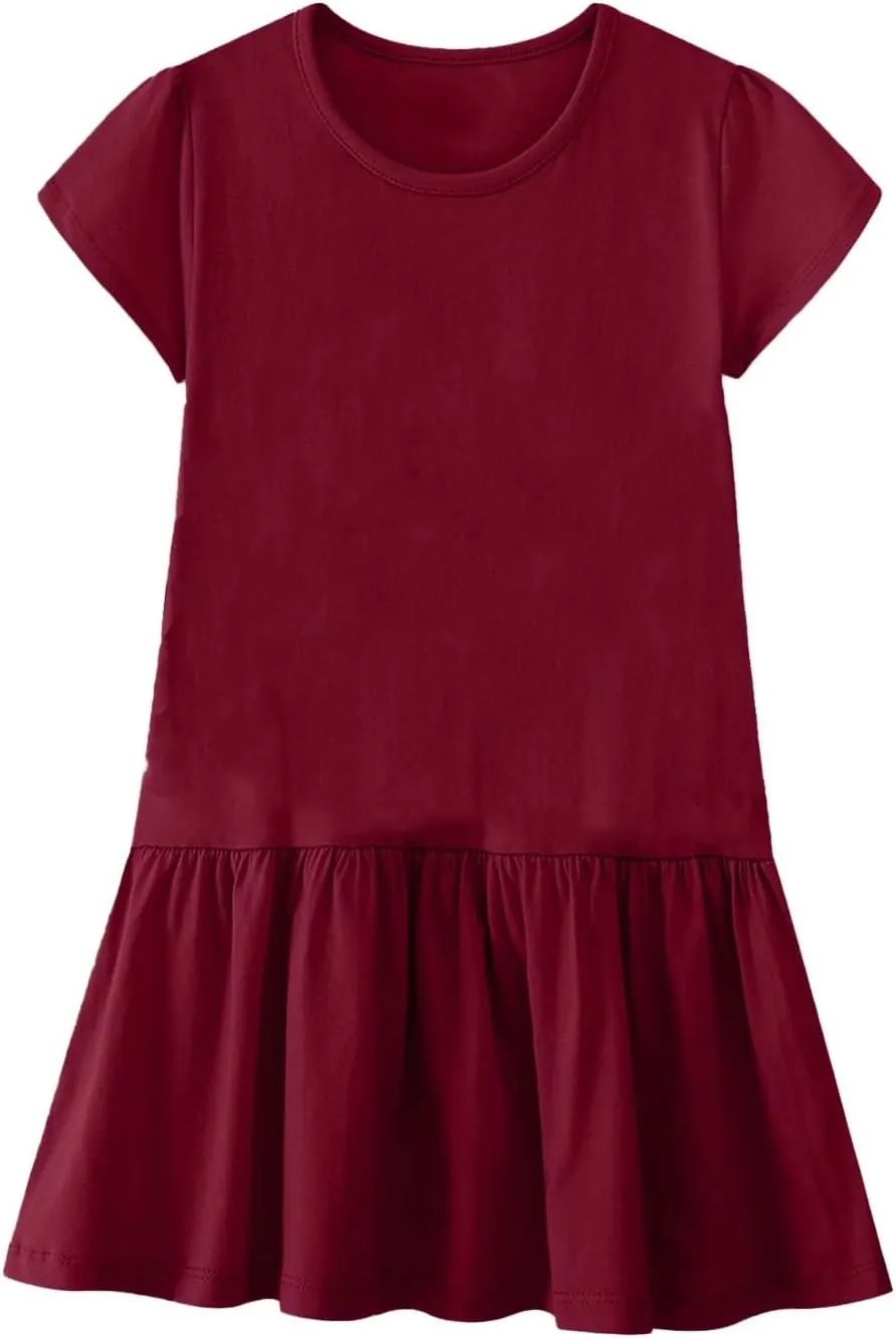 Womens Summer Dresses Casual Cap Sleeve Spring Ruffle Mini Sporty Sweatshirt Trendy Tshirt Dress Vacation Outfit