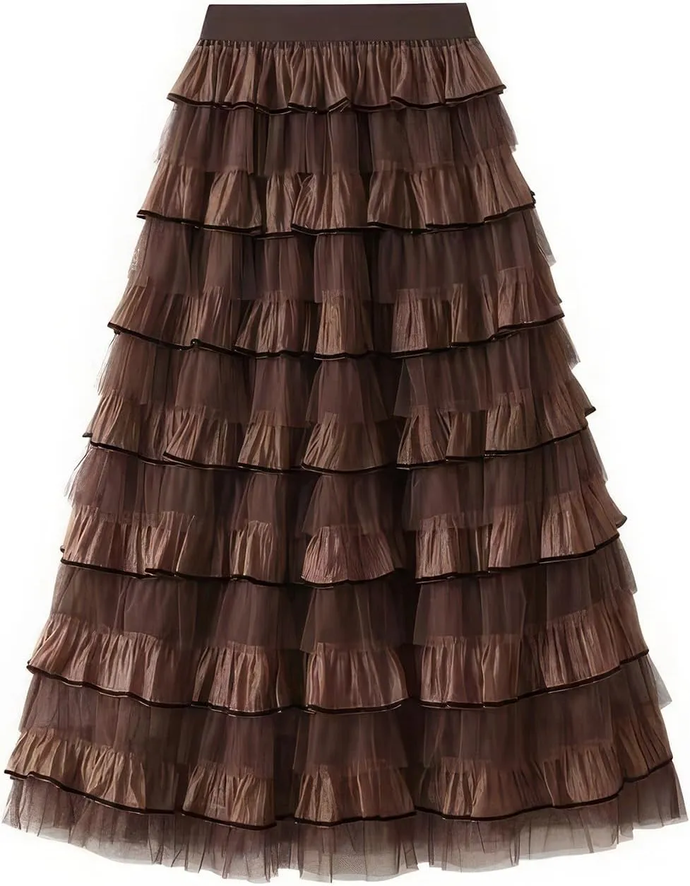 Women's Summer Elastic Waist High Waist Beach Outfits A-Line Tiered Maxi Skirt Bohemian Print Casual Long Skirt