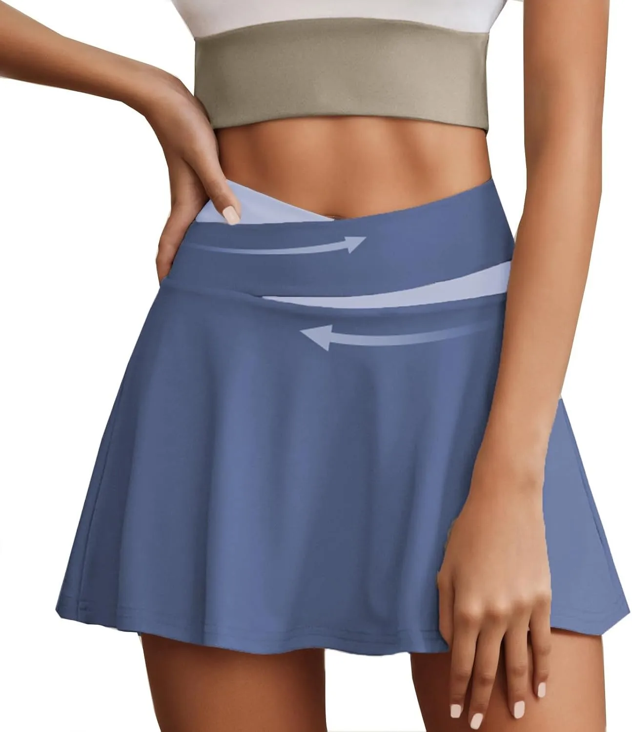 Women's Summer Sports Loose Trendy Quick Dry Elastic High Waist Solid Color Yoga Fitness Tennis Skirts, S-2XL