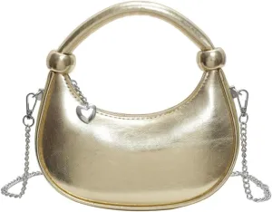 Women's Trendy Vegan Leather Dumpling Bag Love Pendant Handbag Casual Commuter Travel Cross Body Bag 2025