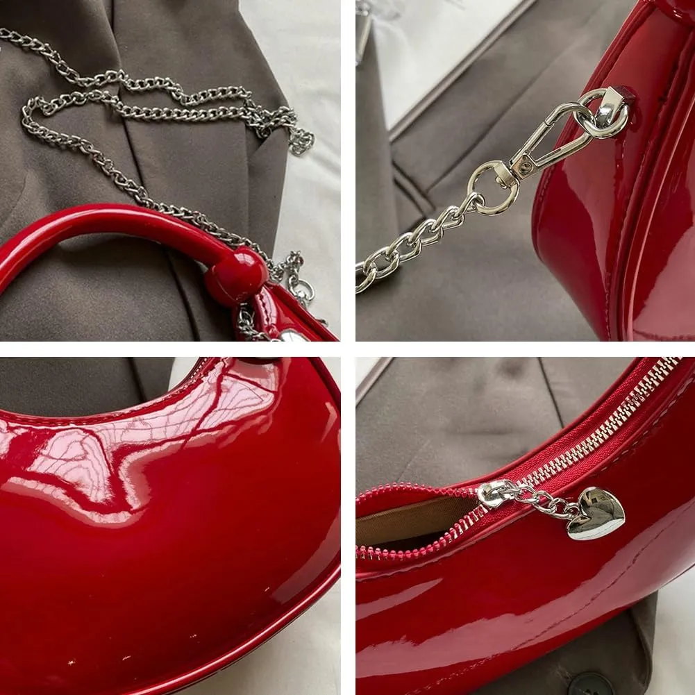 Women's Trendy Vegan Leather Dumpling Bag Love Pendant Handbag Casual Commuter Travel Cross Body Bag 2025