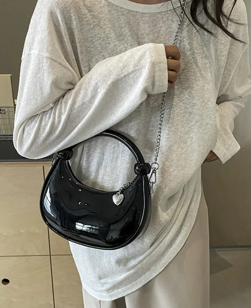 Women's Trendy Vegan Leather Dumpling Bag Love Pendant Handbag Casual Commuter Travel Cross Body Bag 2025