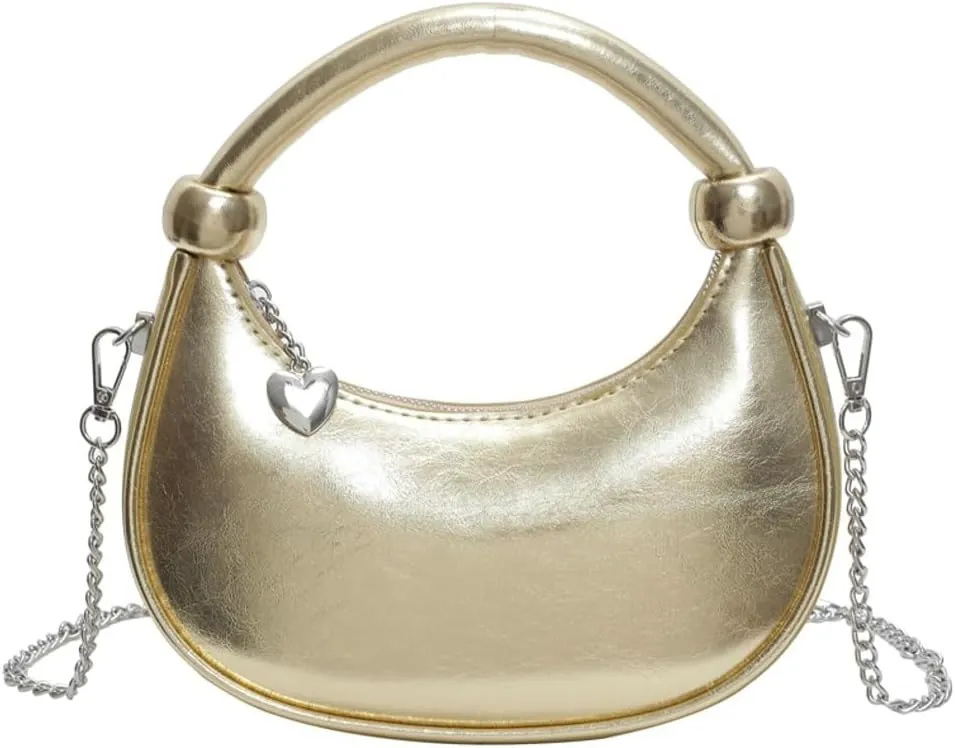 Women's Trendy Vegan Leather Dumpling Bag Love Pendant Handbag Casual Commuter Travel Cross Body Bag 2025