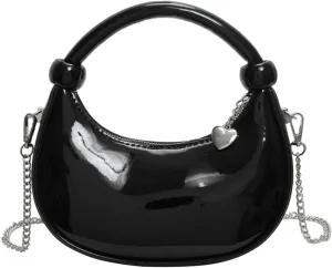 Women's Trendy Vegan Leather Dumpling Bag Love Pendant Handbag Casual Commuter Travel Cross Body Bag 2025