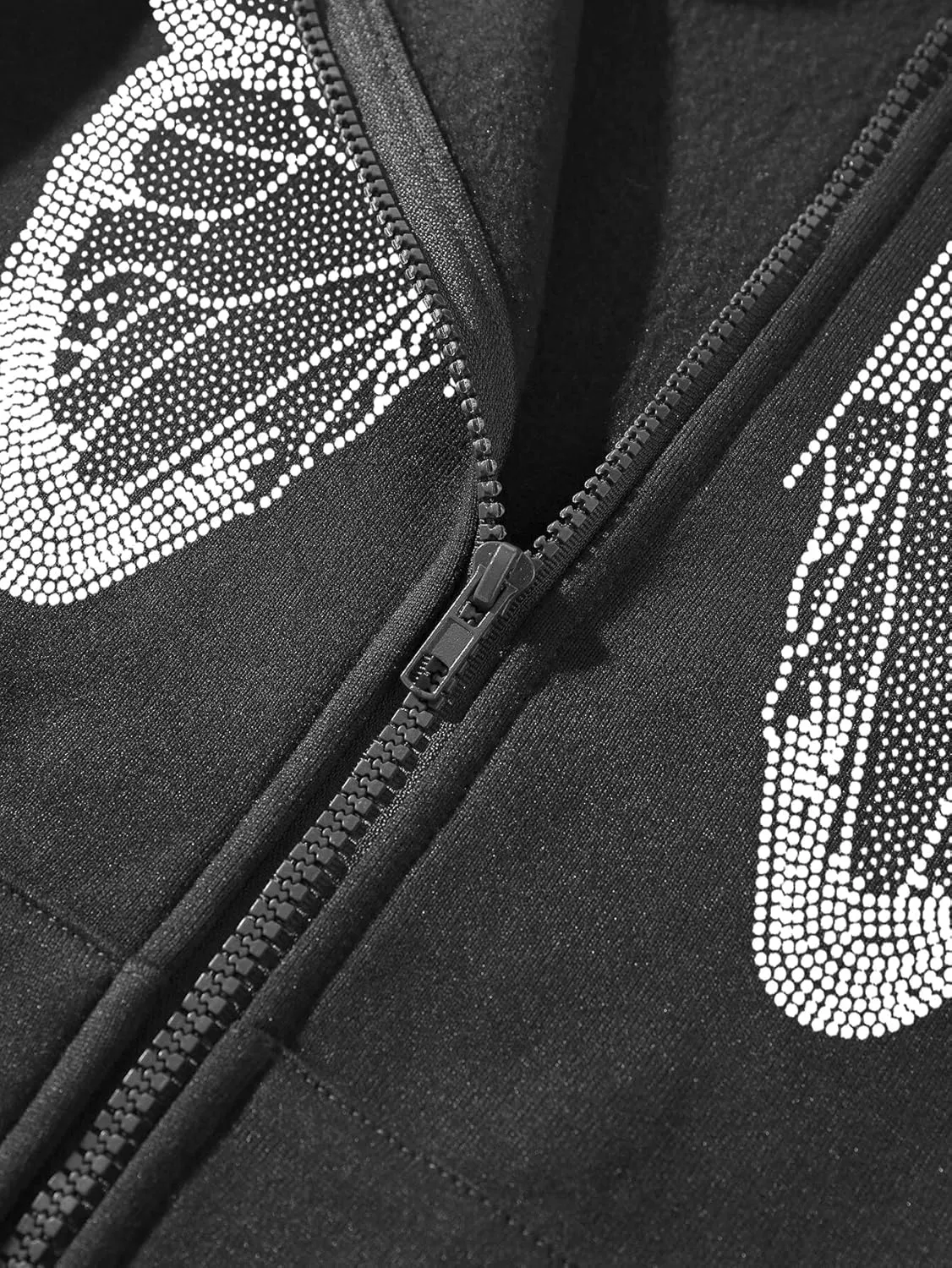 Women's Y2K Zip Up Hoodie Grunge Butterfly Print Sweatshirt Graphic Oversized Vintage Jacket with Pocket Clothing