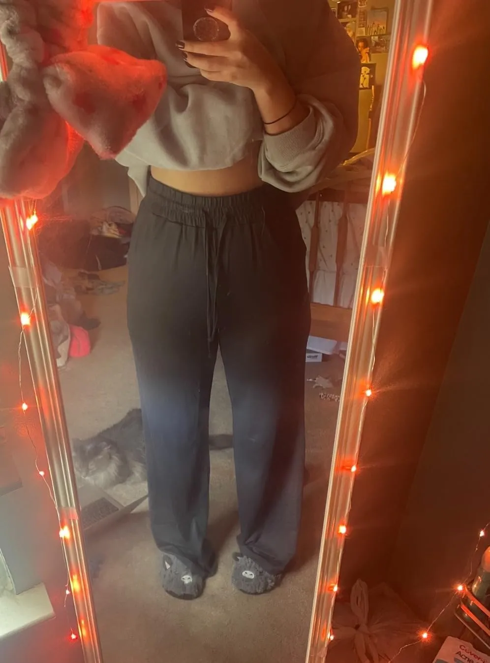 Womens Yoga Sweatpants Wide Leg High Waisted Drawstring Casual Workout Lounge Pajamas Pants with Pockets
