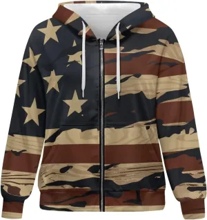 Womens Zip Up Hoodie Long Sleeve Fall Hooded Sweatshirts with Pockets Lightweight Jacket