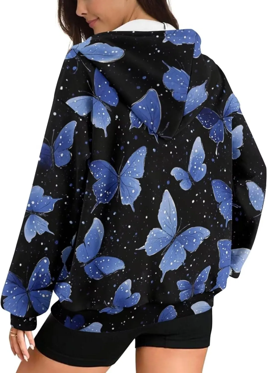 Womens Zip Up Hoodie Long Sleeve Fall Hooded Sweatshirts with Pockets Lightweight Jacket