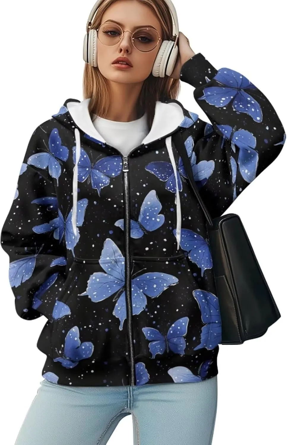 Womens Zip Up Hoodie Long Sleeve Fall Hooded Sweatshirts with Pockets Lightweight Jacket