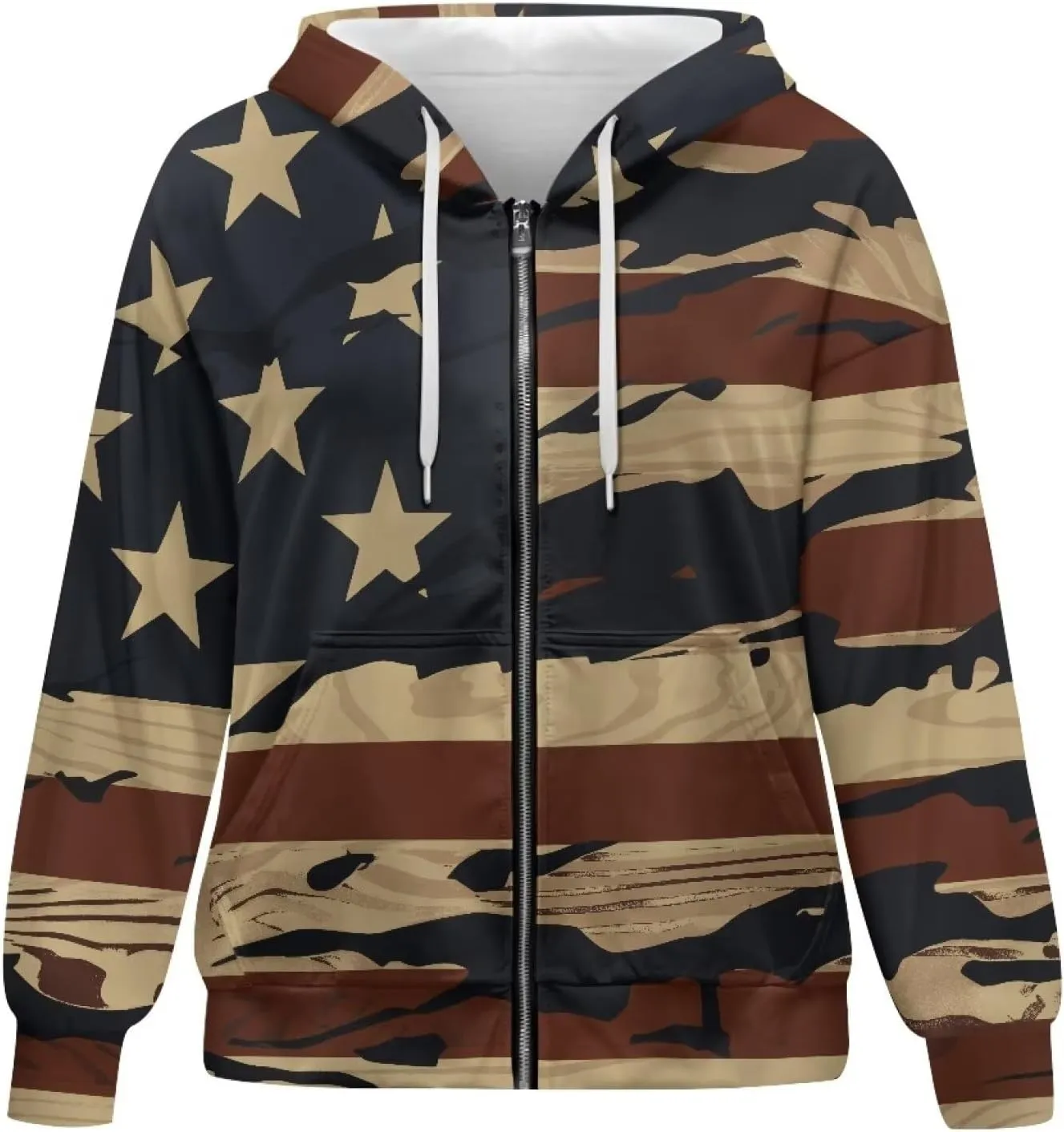 Womens Zip Up Hoodie Long Sleeve Fall Hooded Sweatshirts with Pockets Lightweight Jacket