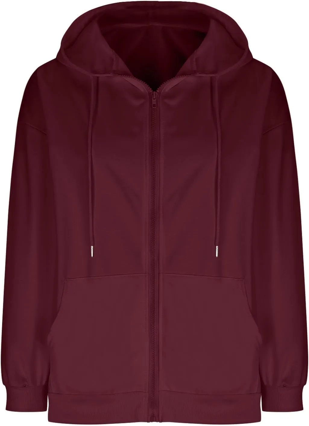 Womens Zip Up Hoodies 2024 Fall Winter Fashion Long Sleeve Hooded Sweatshirt Oversized Fleece Jacket with Pockets