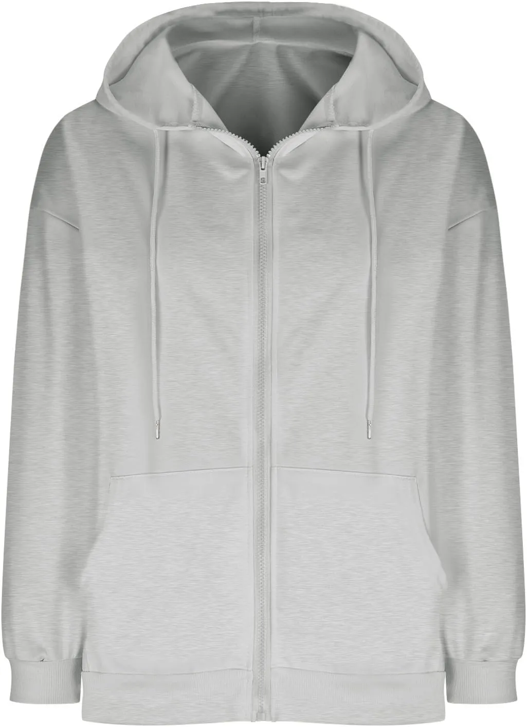 Womens Zip Up Hoodies 2024 Fall Winter Fashion Long Sleeve Hooded Sweatshirt Oversized Fleece Jacket with Pockets