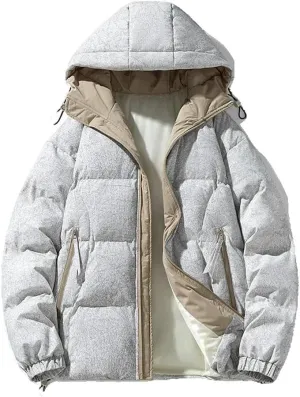 Xingfenly Men Winter Lined Thicken Warm Hooded Coat Men' Outwear Casual Oversized Sports Cotton Padded Jacket