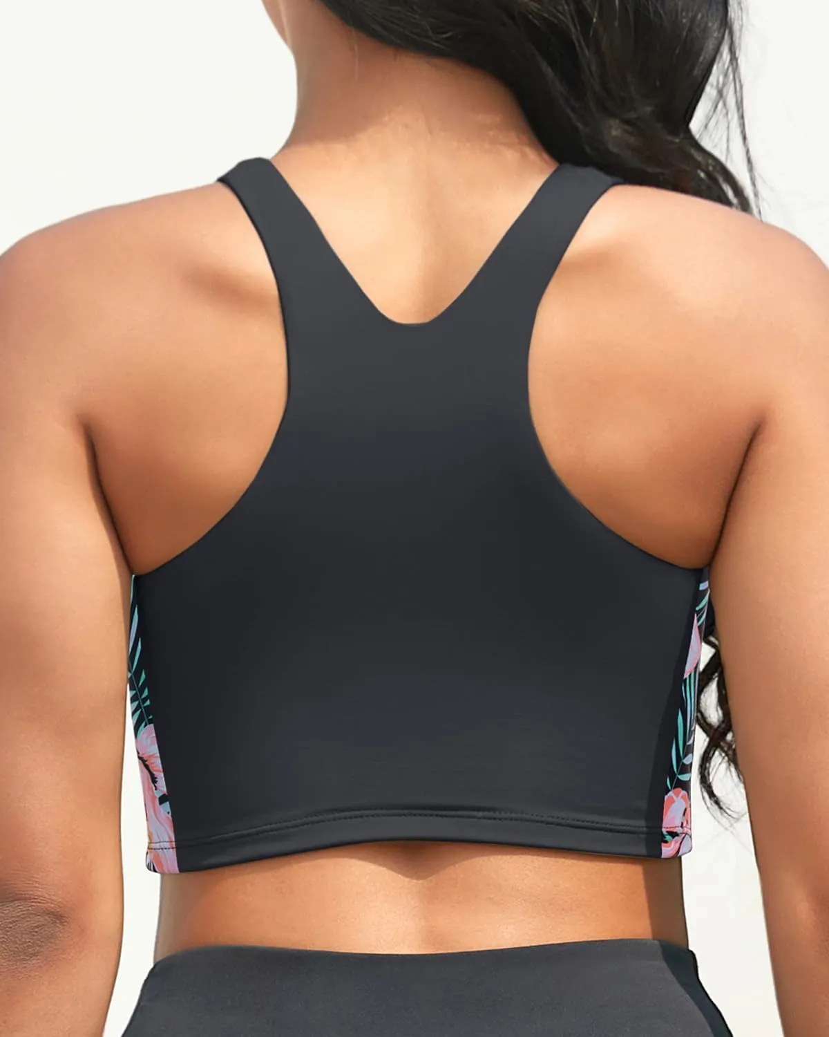 Yonique Women High Waisted Bikini Two Piece Swimsuit Crop Bathing Suits Sporty Swimwear Bikini Set