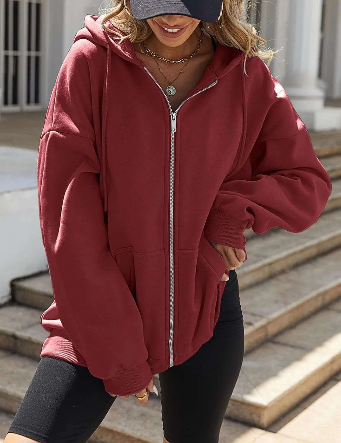 Zeagoo Women's Oversized Zip Up Hoodies Fleece Jacket Casual 2025 Fall Winter Sweatshirts Y2K Hoodies
