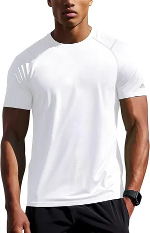 Zengjo Mens Athletic Shirts Short Sleeve Quick Dry Gym Workout Running Exercise T-Shirt Moisture Wikcing Sports Tee Top
